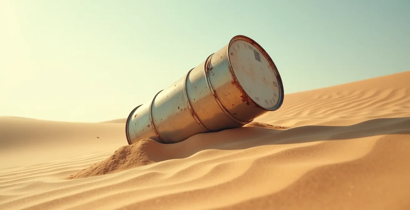 Grafico che mostra l'erosione del valore di un ETC petrolio nel tempo per effetto contango