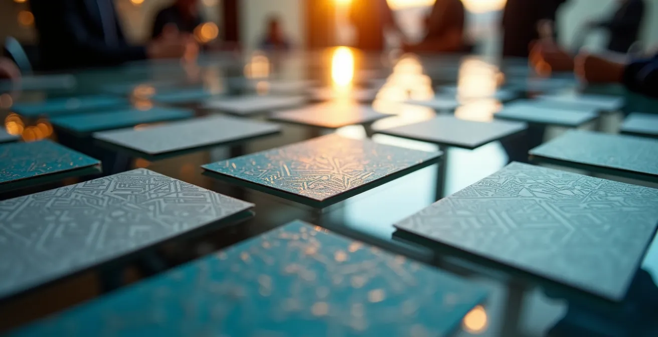 Vista aerea del distretto fintech di Milano con professionisti in networking