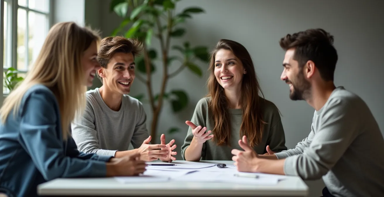 Studenti universitari in ambiente moderno di innovazione tecnologica