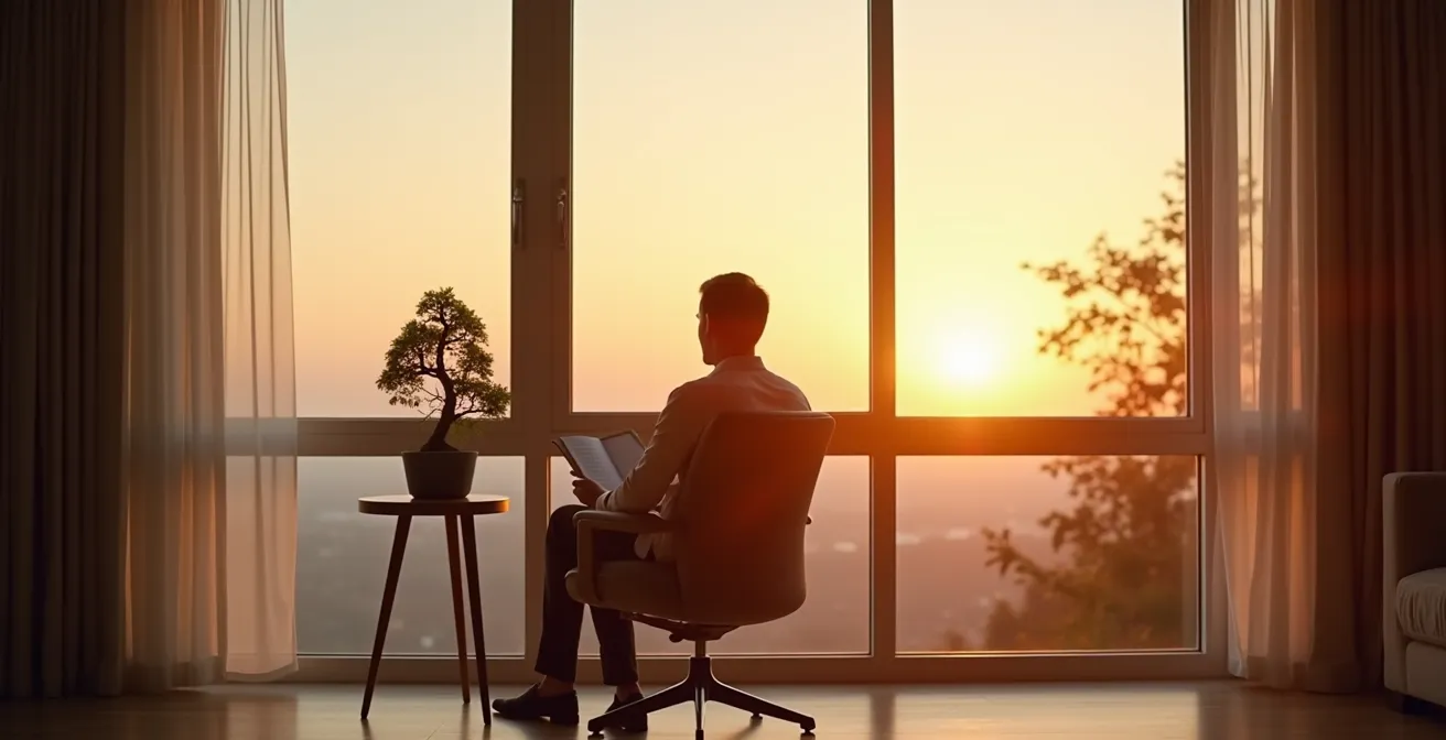 Investitore che mantiene la calma durante la volatilità del mercato grazie al supporto tecnologico e umano