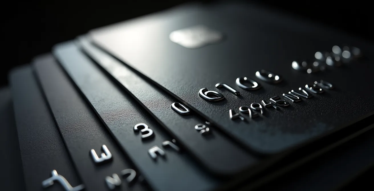 Spirale discendente con carte di credito che simboleggia il ciclo del debito